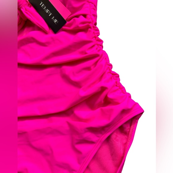 TEMPT ME hot pink one piece cut out halter style detachable straps swimsuit NWT - Picture 7 of 8
